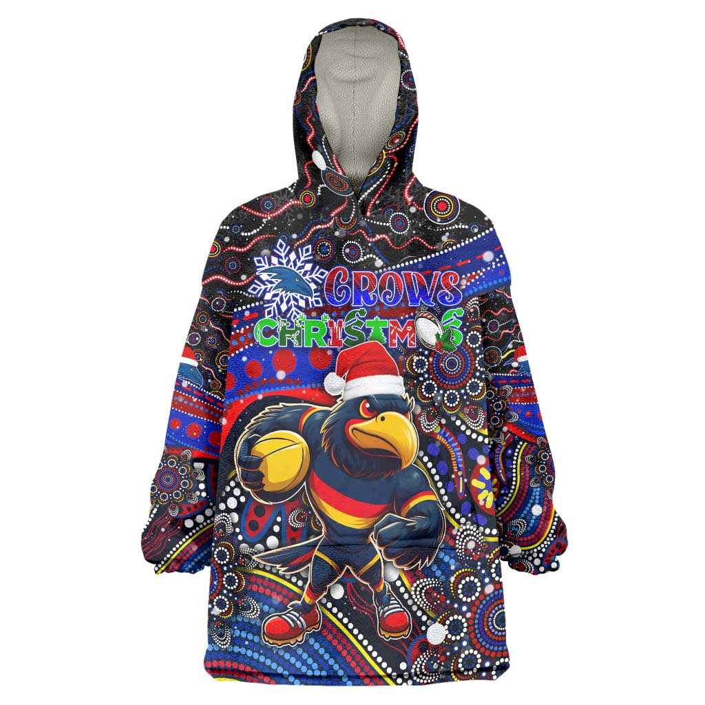 Merry Christmas AFL Adelaide Crows Wearable Blanket Hoodie Aboriginal Santa Football Mascot - Vibe Hoodie Shop