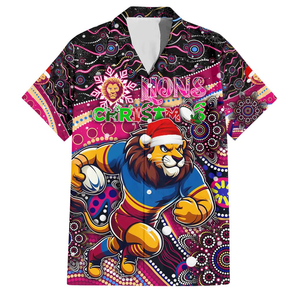 Merry Christmas AFL Brisbane Lions Hawaiian Shirt Aboriginal Santa Football Mascot - Vibe Hoodie Shop