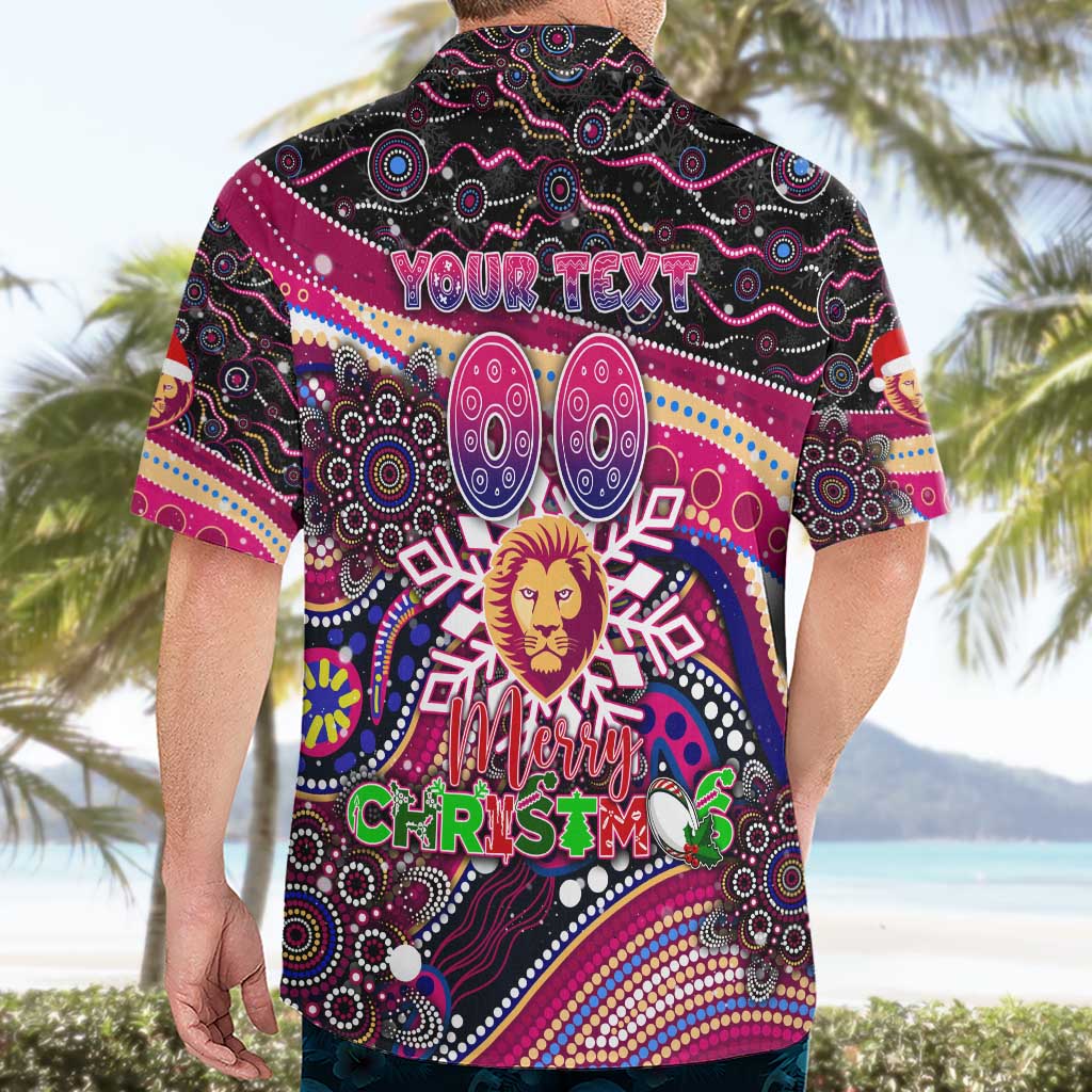 Merry Christmas AFL Brisbane Lions Hawaiian Shirt Aboriginal Santa Football Mascot - Vibe Hoodie Shop