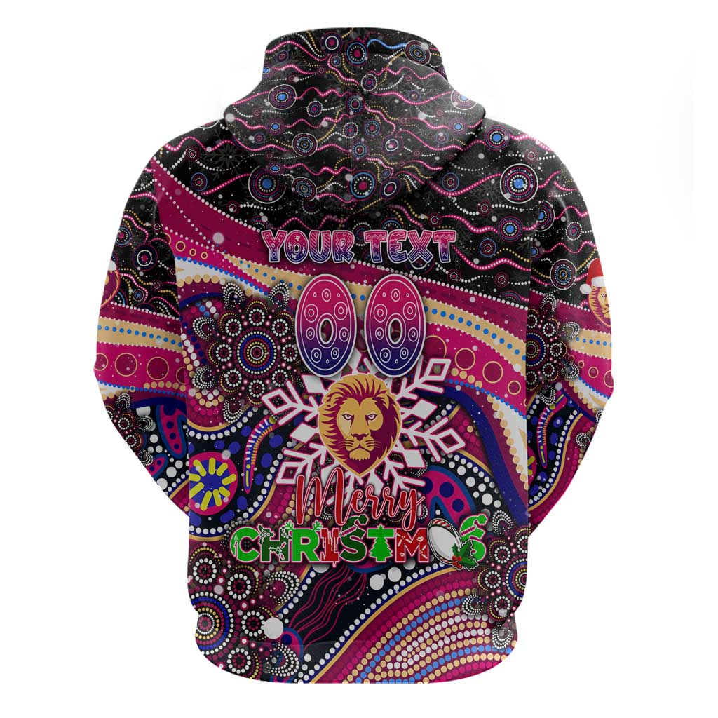 Merry Christmas AFL Brisbane Lions Hoodie Aboriginal Santa Football Mascot - Vibe Hoodie Shop