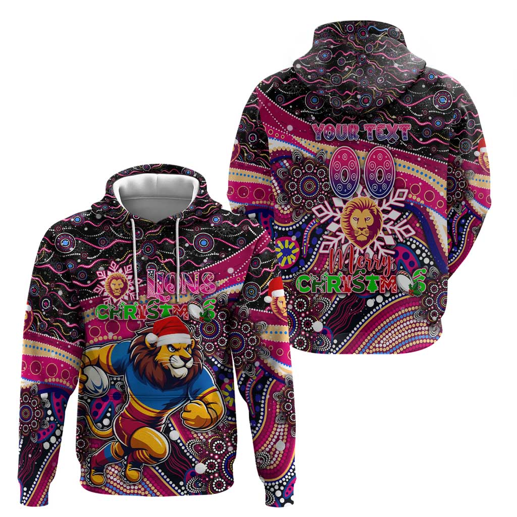 Merry Christmas AFL Brisbane Lions Hoodie Aboriginal Santa Football Mascot - Vibe Hoodie Shop