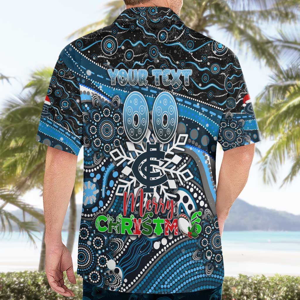 Merry Christmas AFL Carlton Blues Hawaiian Shirt Aboriginal Santa Football Mascot - Vibe Hoodie Shop