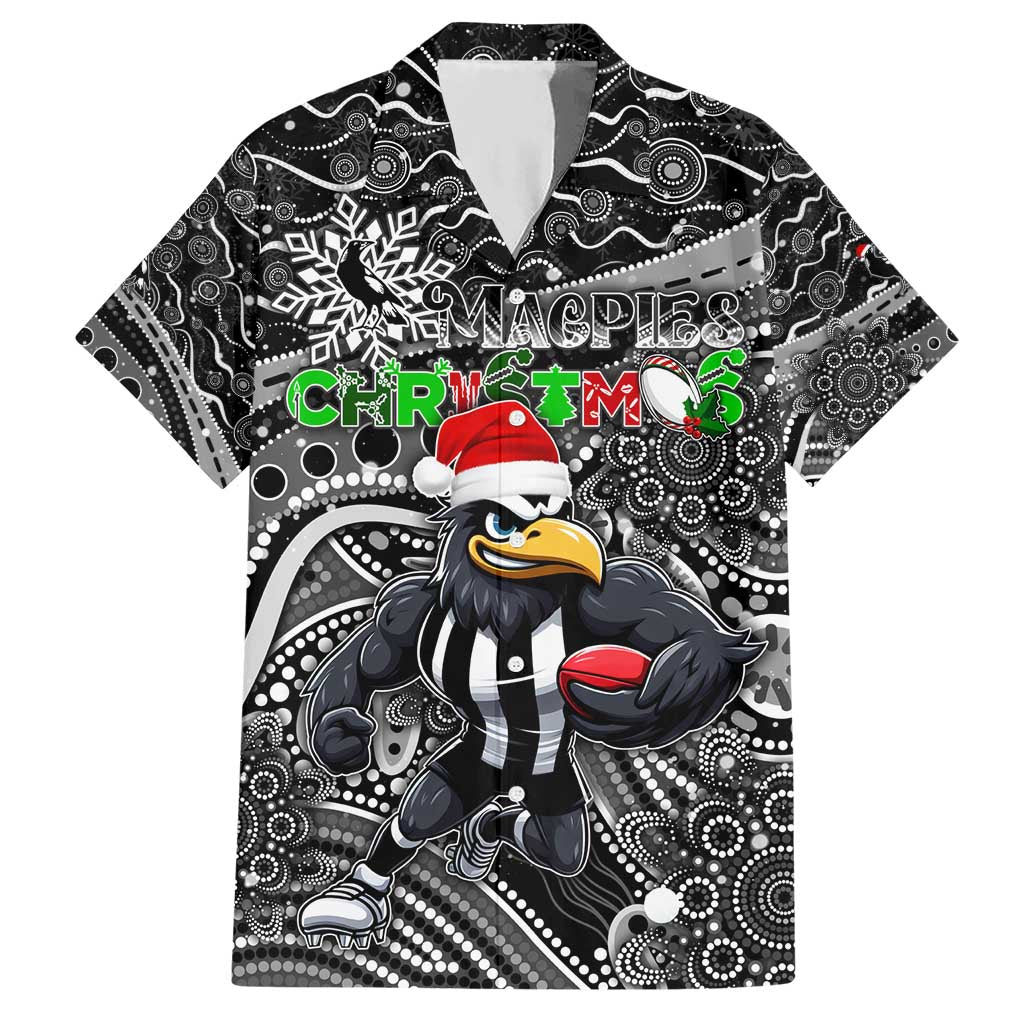 Merry Christmas AFL Collingwood Magpies Hawaiian Shirt Aboriginal Santa Football Mascot - Vibe Hoodie Shop