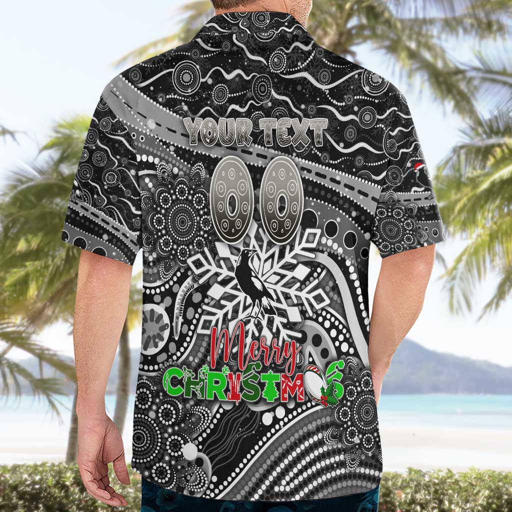 Merry Christmas AFL Collingwood Magpies Hawaiian Shirt Aboriginal Santa Football Mascot - Vibe Hoodie Shop