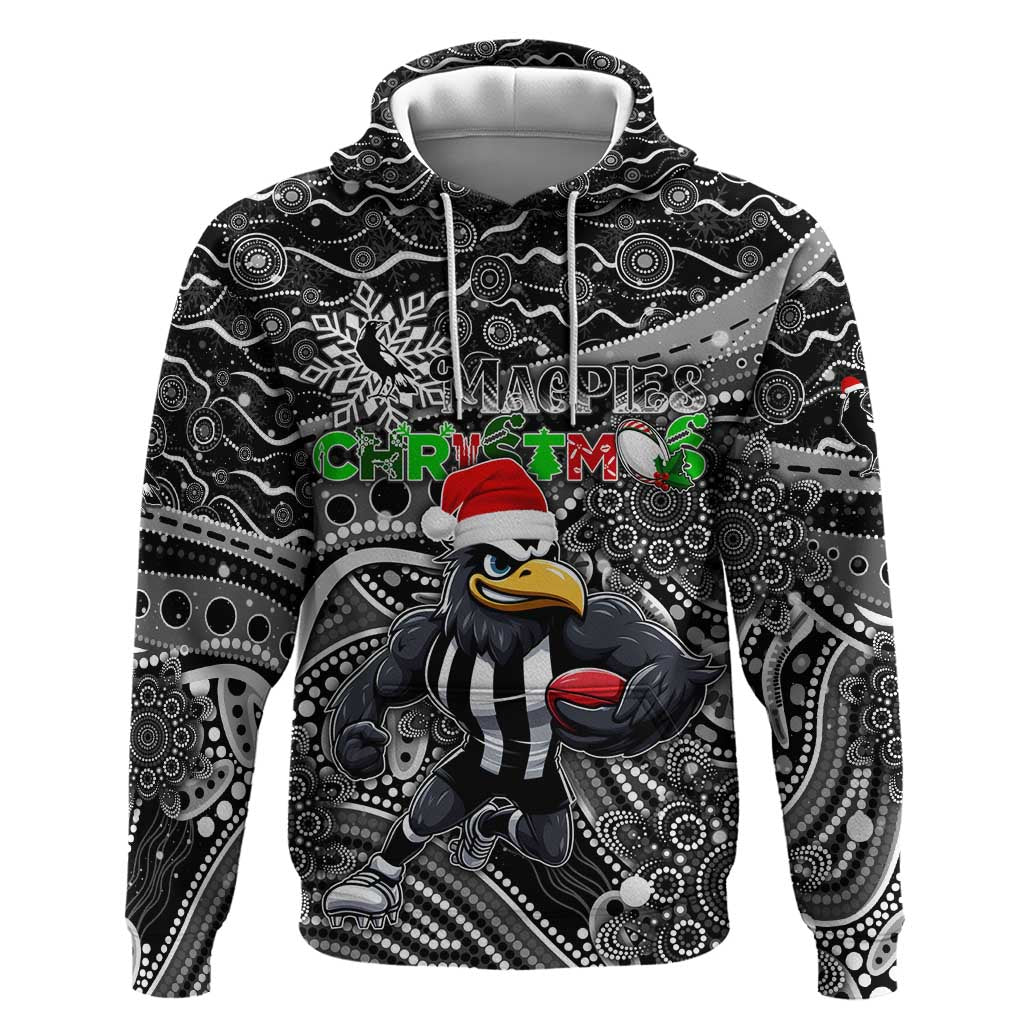 Merry Christmas AFL Collingwood Magpies Hoodie Aboriginal Santa Football Mascot - Vibe Hoodie Shop