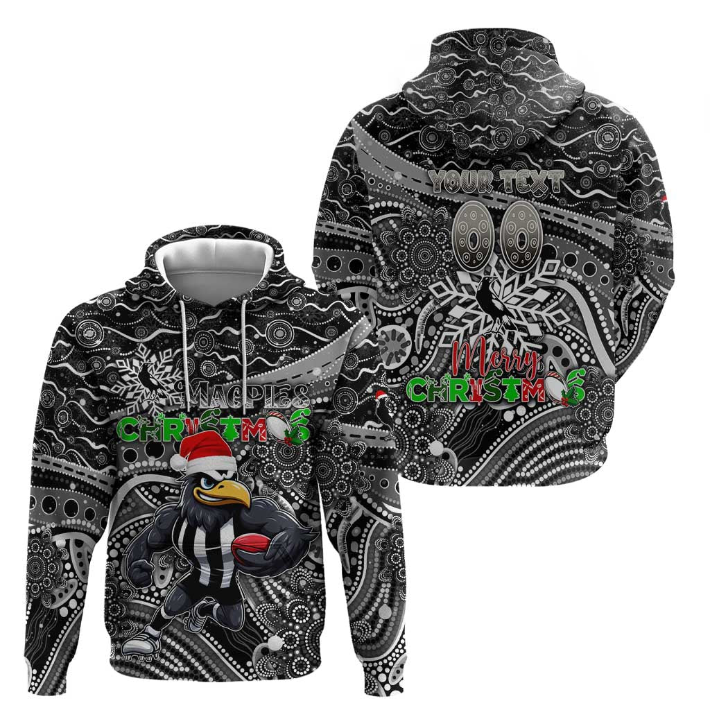 Merry Christmas AFL Collingwood Magpies Hoodie Aboriginal Santa Football Mascot - Vibe Hoodie Shop