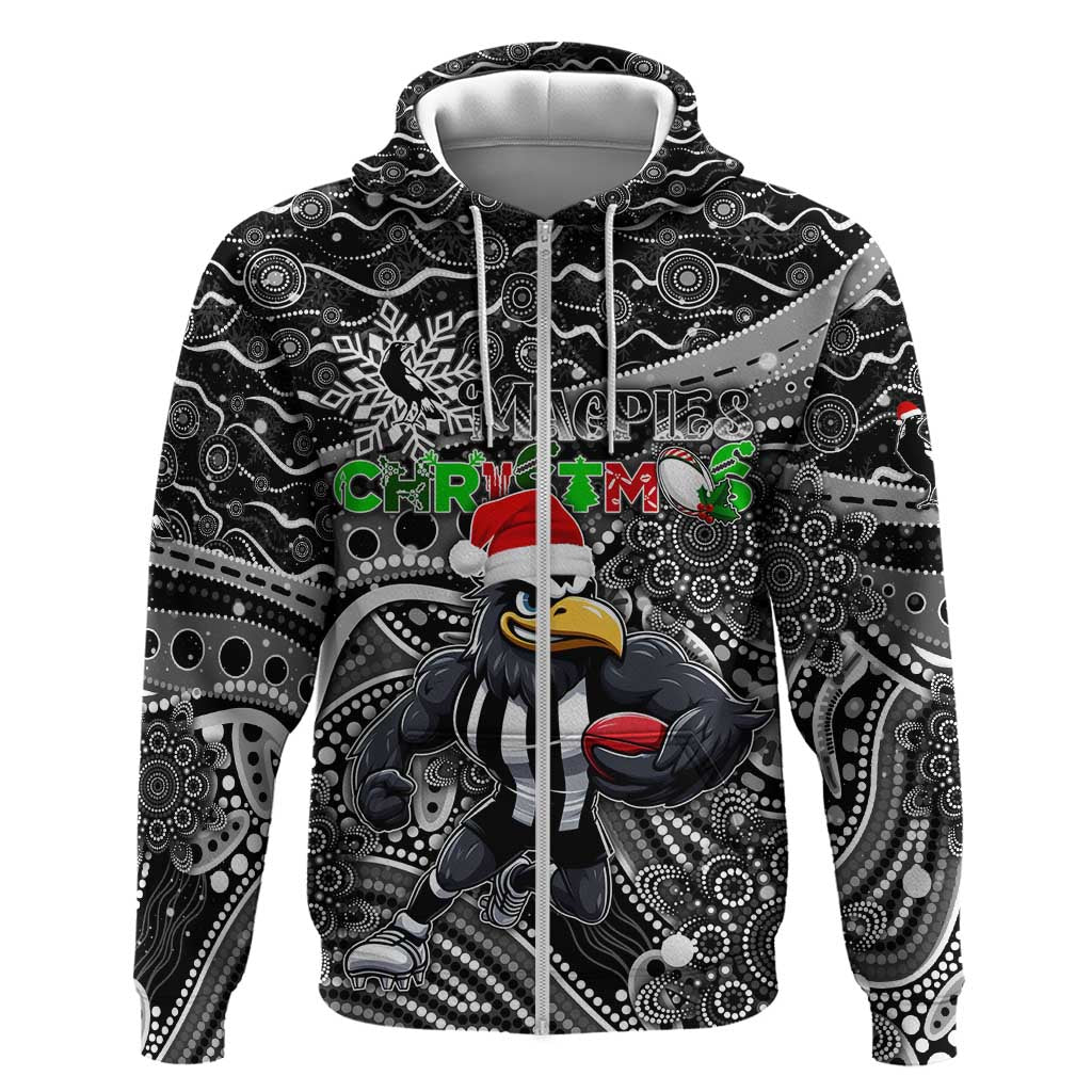 Merry Christmas AFL Collingwood Magpies Hoodie Aboriginal Santa Football Mascot - Vibe Hoodie Shop