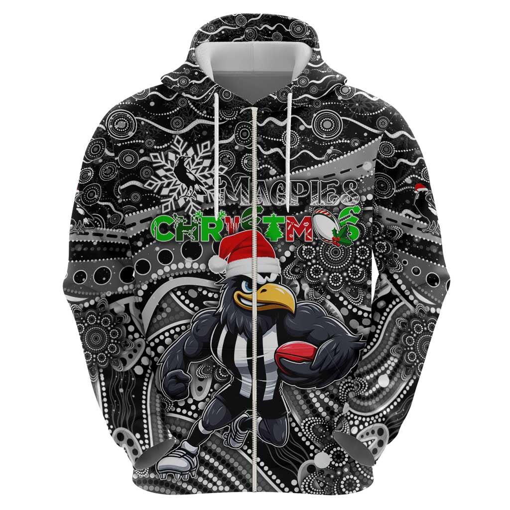 Merry Christmas AFL Collingwood Magpies Hoodie Aboriginal Santa Football Mascot - Vibe Hoodie Shop