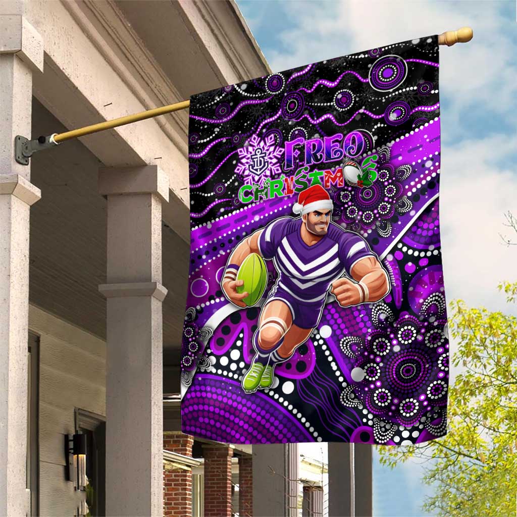 Merry Christmas AFL Fremantle Freo Garden Flag Aboriginal Santa Football Mascot - Vibe Hoodie Shop