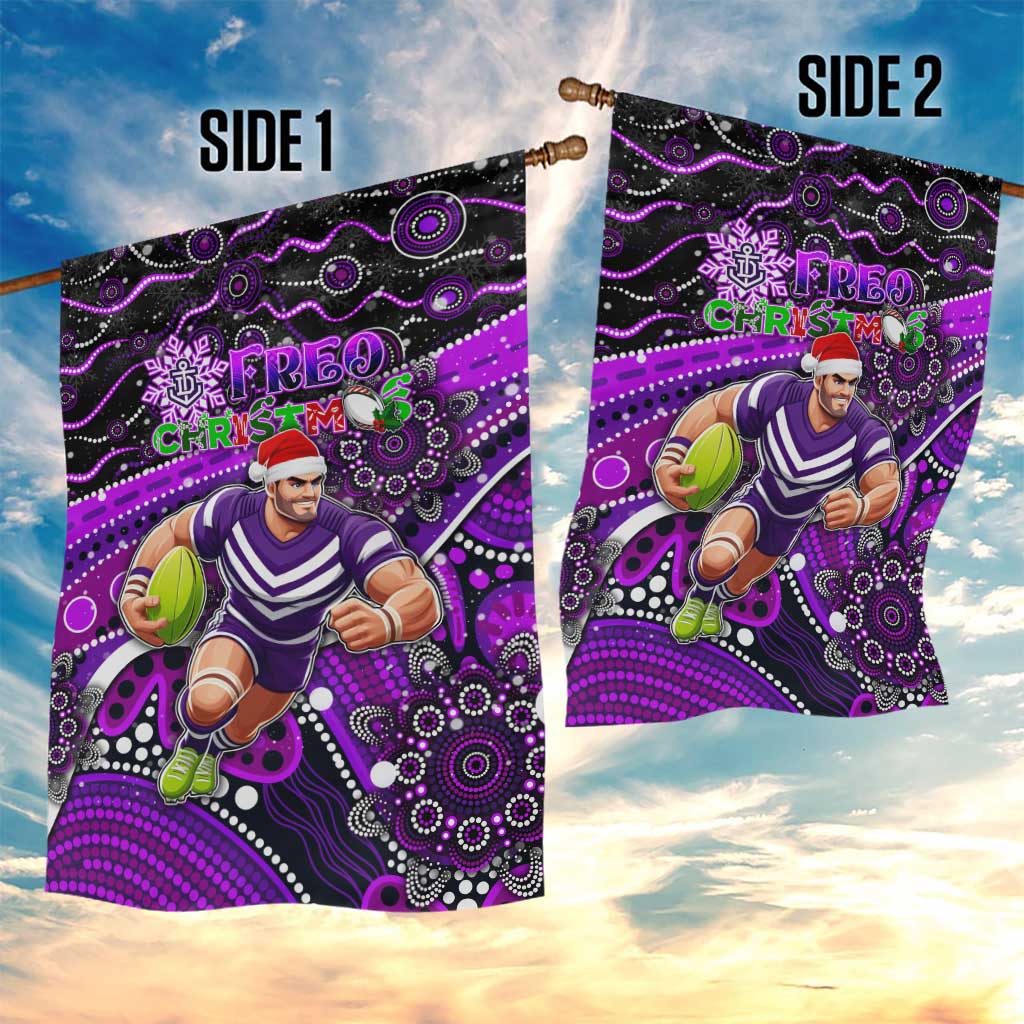 Merry Christmas AFL Fremantle Freo Garden Flag Aboriginal Santa Football Mascot - Vibe Hoodie Shop