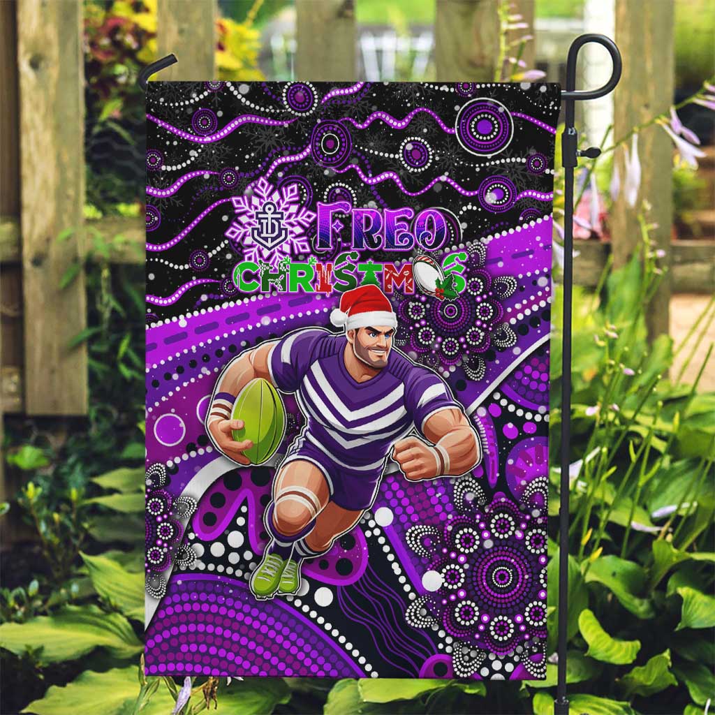 Merry Christmas AFL Fremantle Freo Garden Flag Aboriginal Santa Football Mascot - Vibe Hoodie Shop