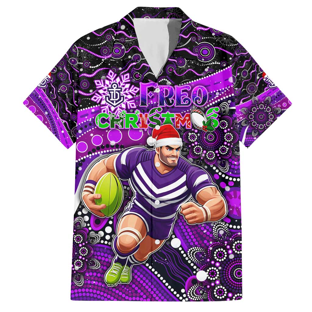 Merry Christmas AFL Fremantle Freo Hawaiian Shirt Aboriginal Santa Football Mascot - Vibe Hoodie Shop