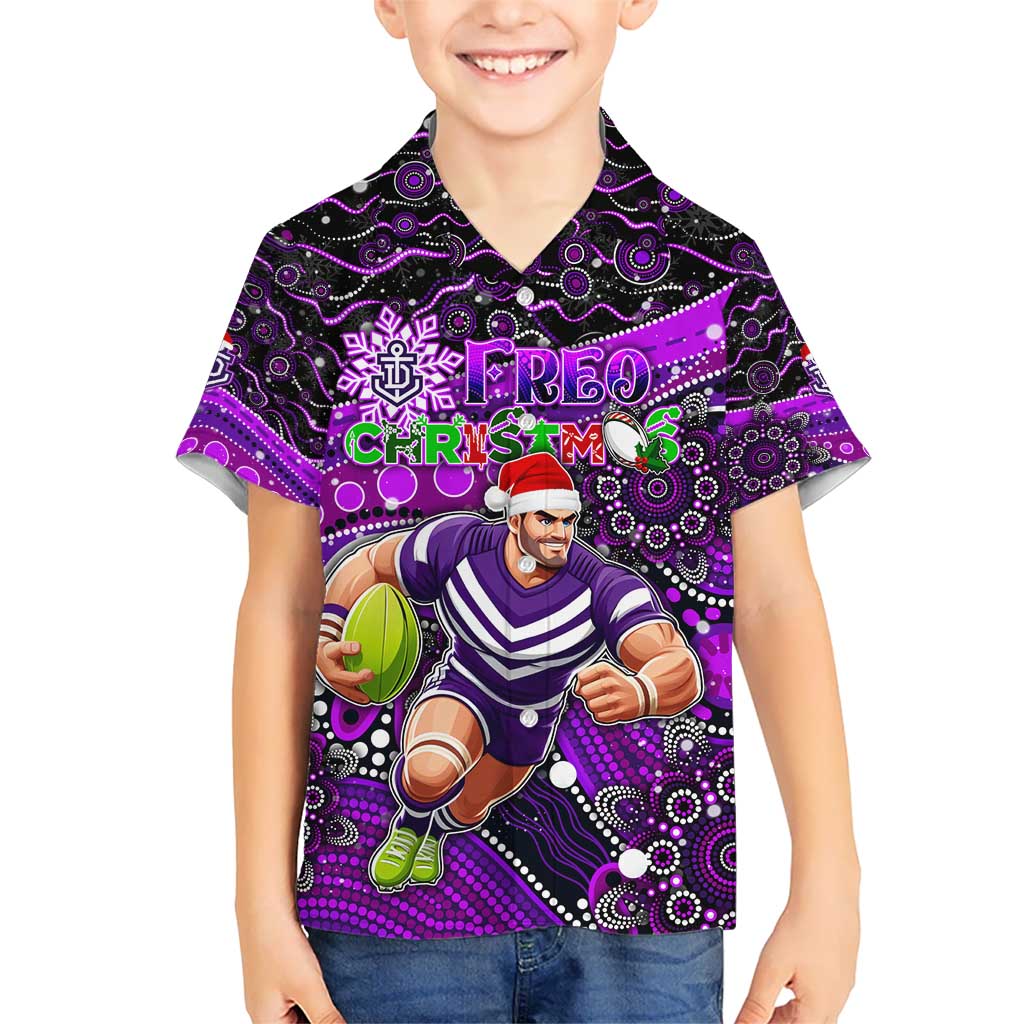 Merry Christmas AFL Fremantle Freo Hawaiian Shirt Aboriginal Santa Football Mascot - Vibe Hoodie Shop