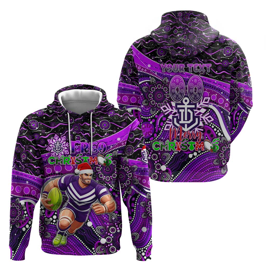 Merry Christmas AFL Fremantle Freo Hoodie Aboriginal Santa Football Mascot - Vibe Hoodie Shop