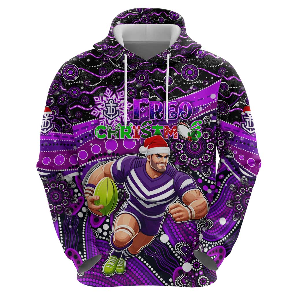 Merry Christmas AFL Fremantle Freo Hoodie Aboriginal Santa Football Mascot - Vibe Hoodie Shop