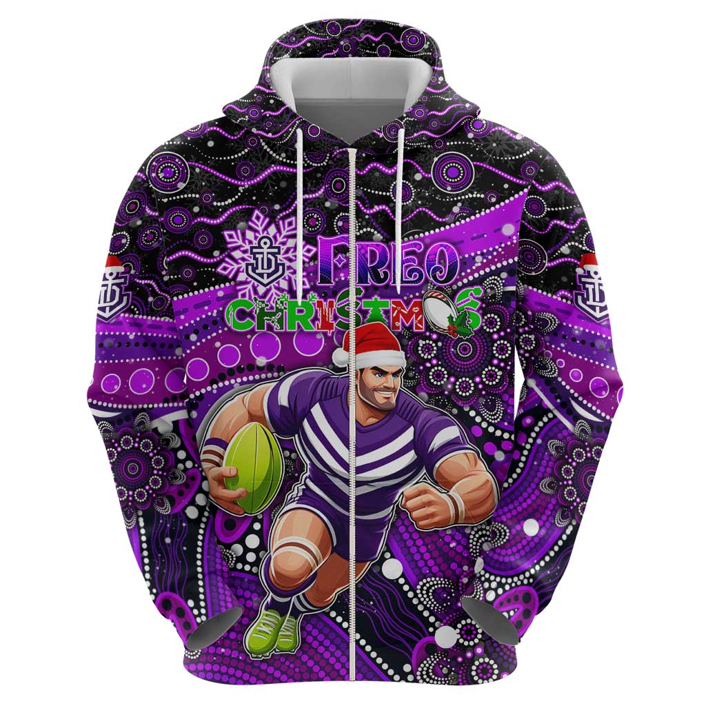 Merry Christmas AFL Fremantle Freo Hoodie Aboriginal Santa Football Mascot - Vibe Hoodie Shop