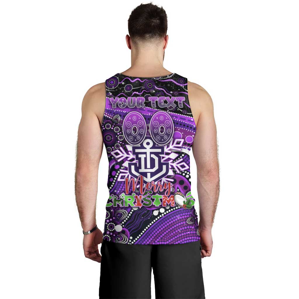 Merry Christmas AFL Fremantle Freo Men Tank Top Aboriginal Santa Football Mascot - Vibe Hoodie Shop