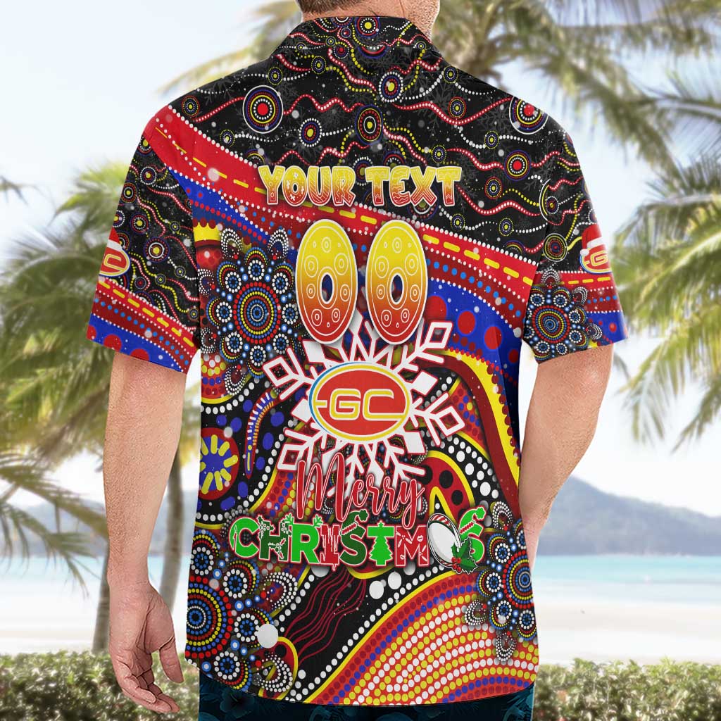 Merry Christmas AFL Gold Coast Suns Hawaiian Shirt Aboriginal Santa Football Mascot - Vibe Hoodie Shop