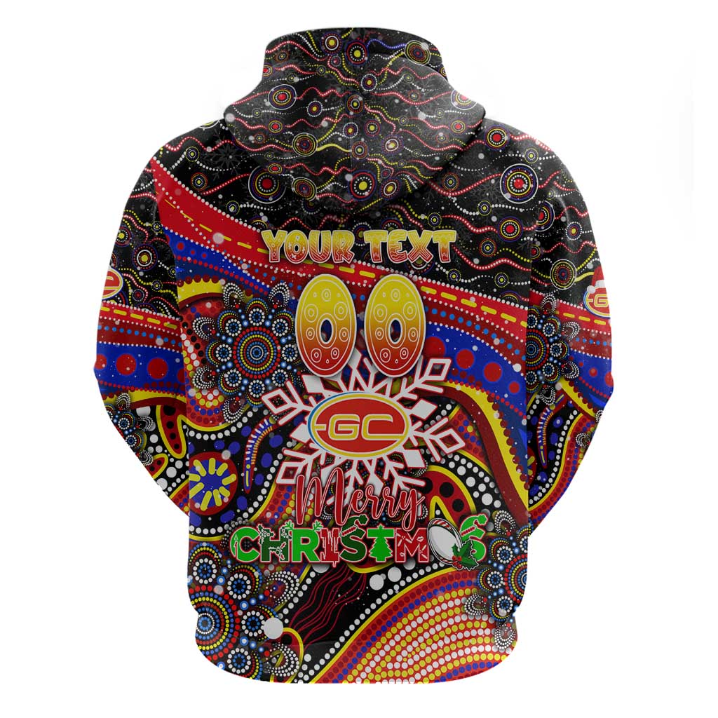 Merry Christmas AFL Gold Coast Suns Hoodie Aboriginal Santa Football Mascot - Vibe Hoodie Shop