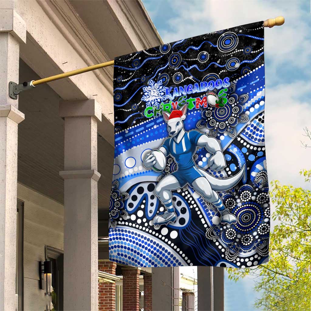 Merry Christmas AFL Kangaroos Garden Flag Aboriginal Santa Football Mascot - Vibe Hoodie Shop
