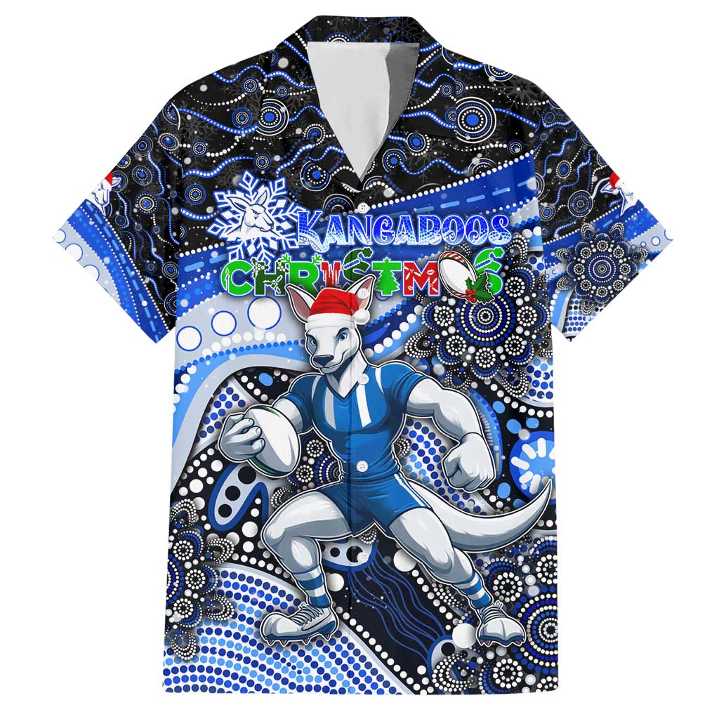 Merry Christmas AFL Kangaroos Hawaiian Shirt Aboriginal Santa Football Mascot - Vibe Hoodie Shop