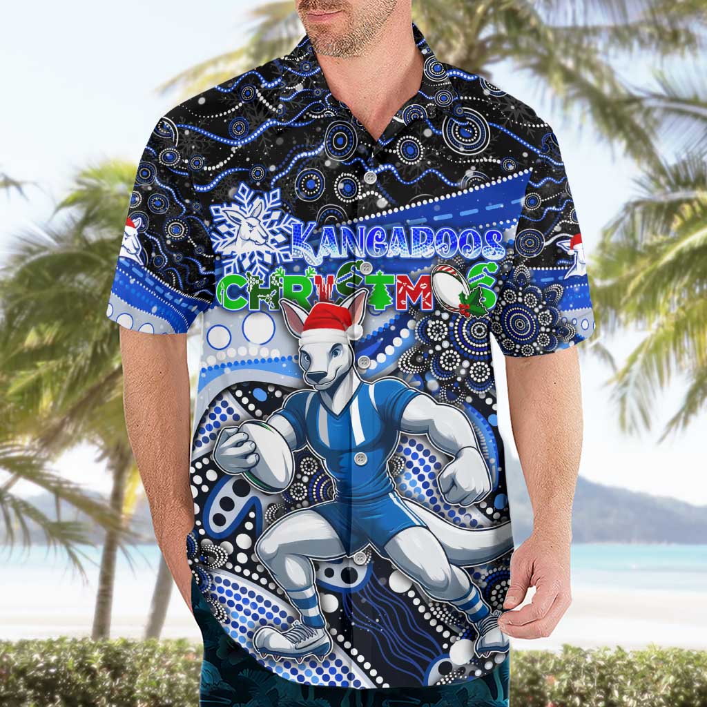 Merry Christmas AFL Kangaroos Hawaiian Shirt Aboriginal Santa Football Mascot - Vibe Hoodie Shop