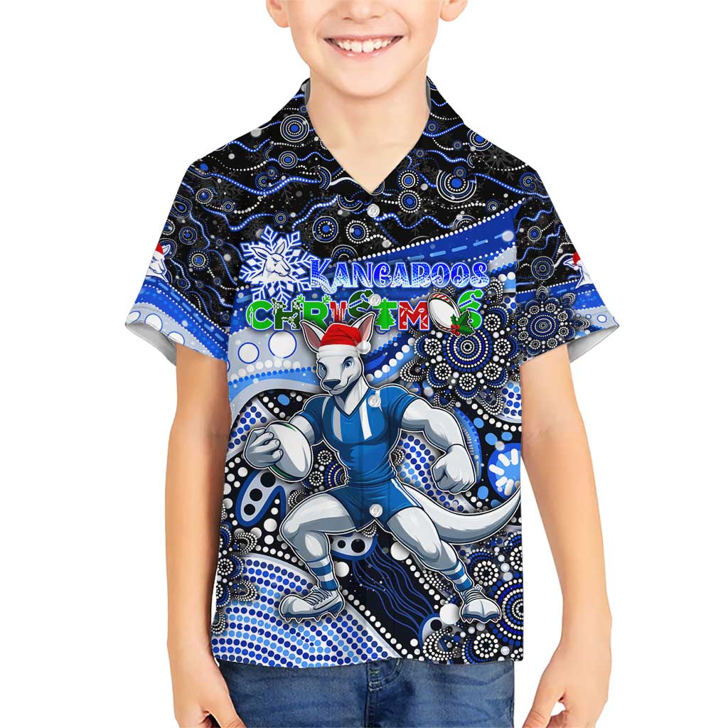 Merry Christmas AFL Kangaroos Hawaiian Shirt Aboriginal Santa Football Mascot - Vibe Hoodie Shop