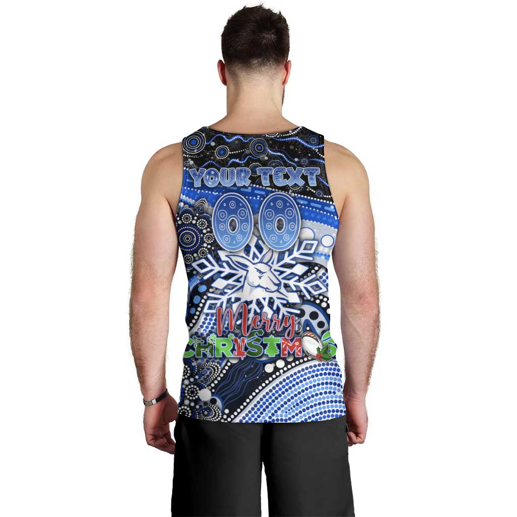 Merry Christmas AFL Kangaroos Men Tank Top Aboriginal Santa Football Mascot - Vibe Hoodie Shop