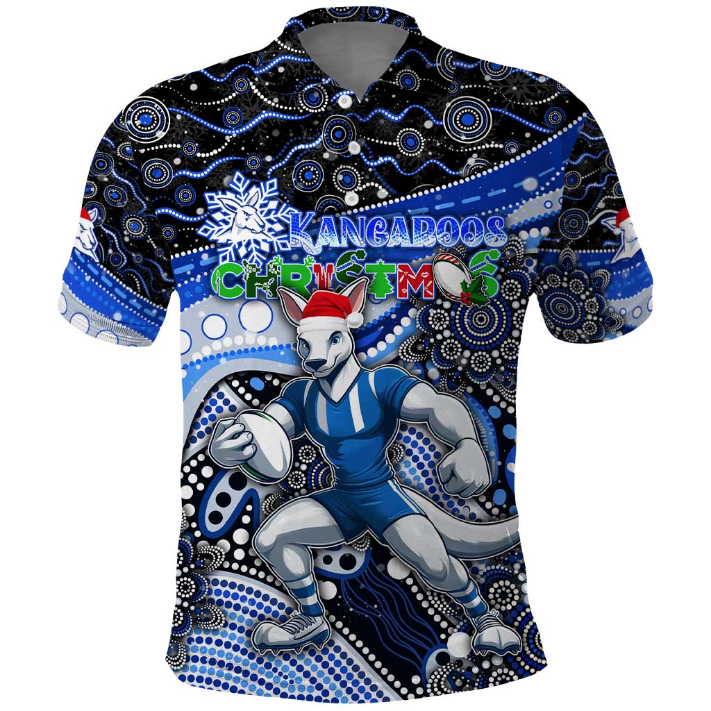 Merry Christmas AFL Kangaroos Polo Shirt Aboriginal Santa Football Mascot - Vibe Hoodie Shop