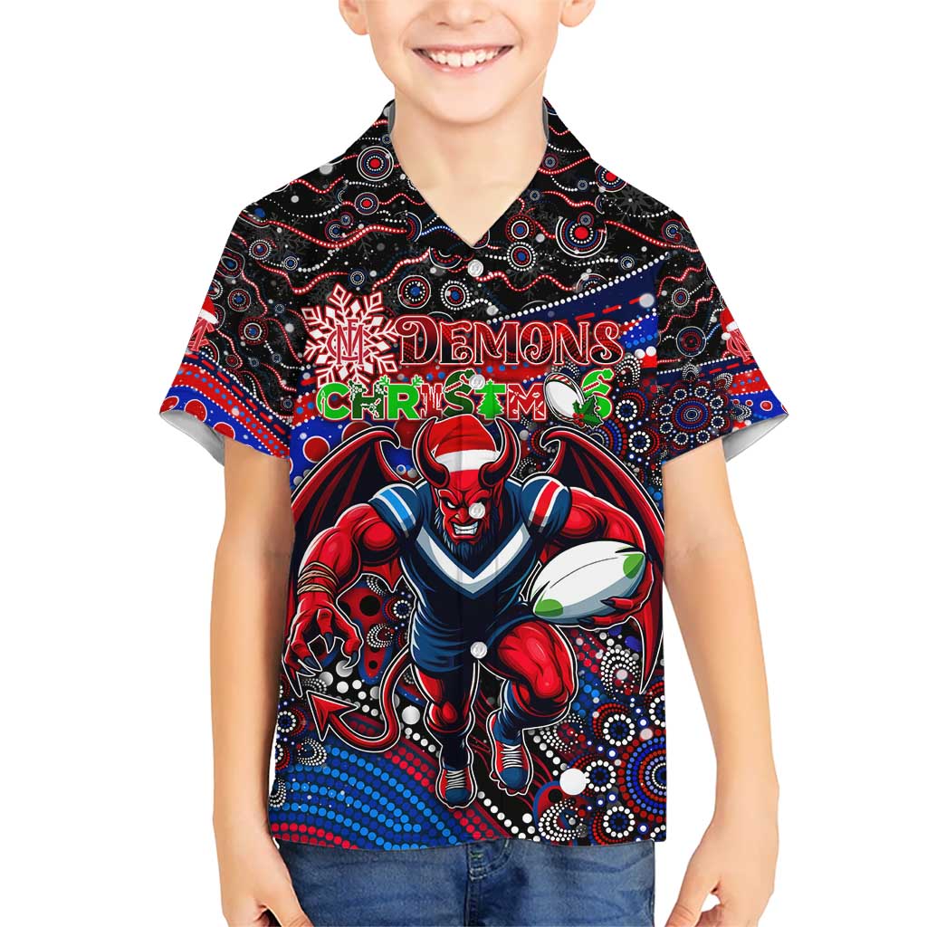 Merry Christmas AFL Demons Hawaiian Shirt Aboriginal Santa Football Mascot - Vibe Hoodie Shop