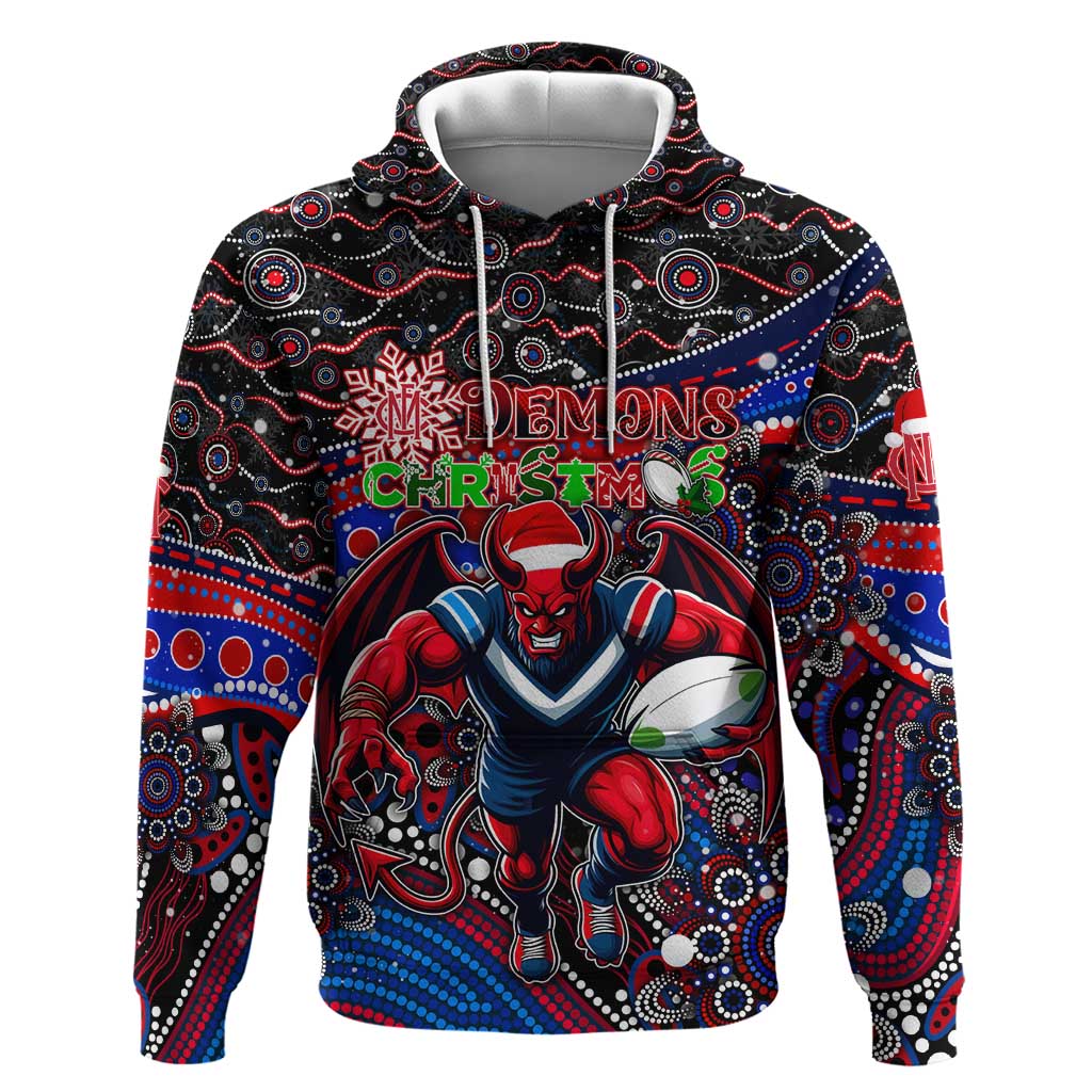 Merry Christmas AFL Demons Hoodie Aboriginal Santa Football Mascot - Vibe Hoodie Shop