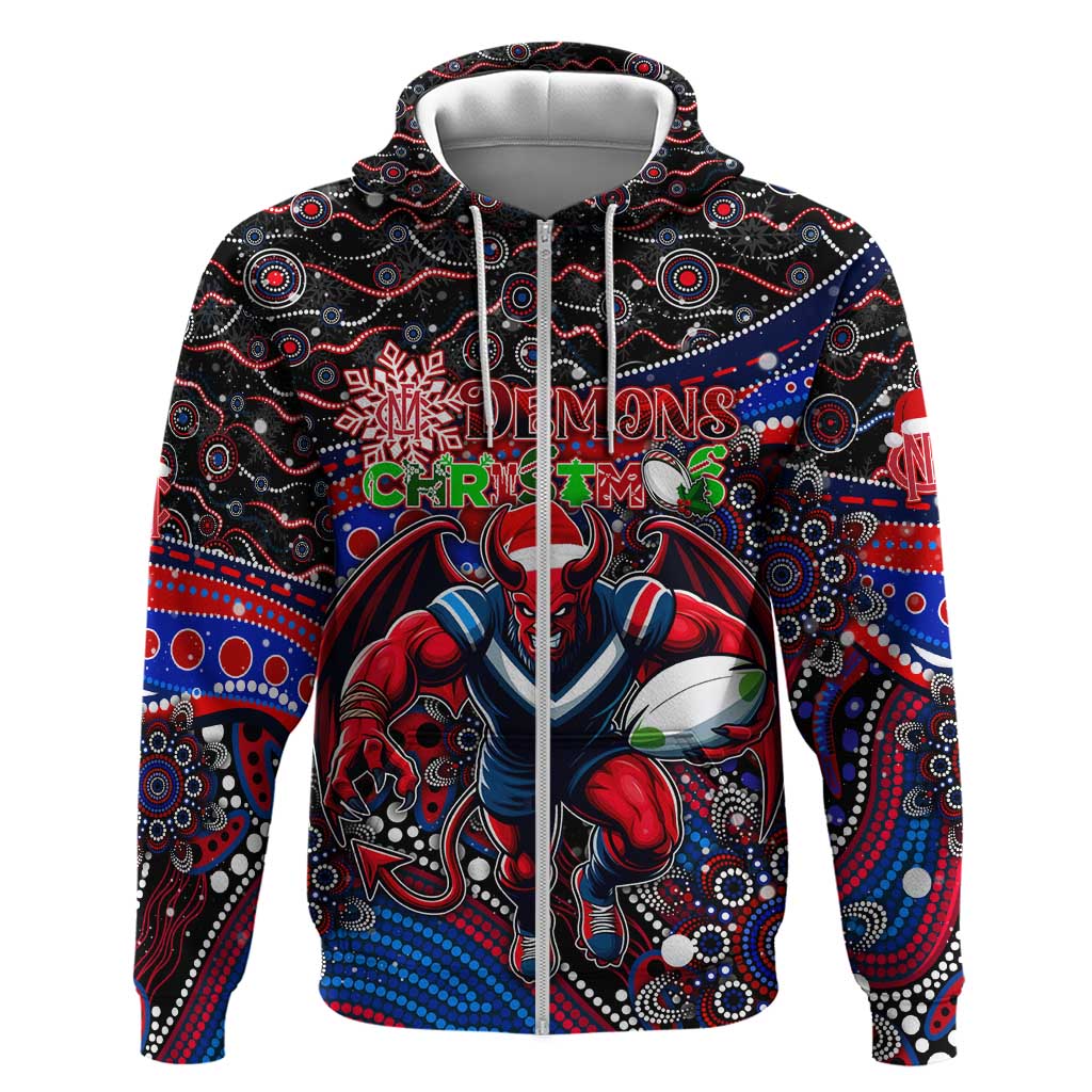 Merry Christmas AFL Demons Hoodie Aboriginal Santa Football Mascot - Vibe Hoodie Shop