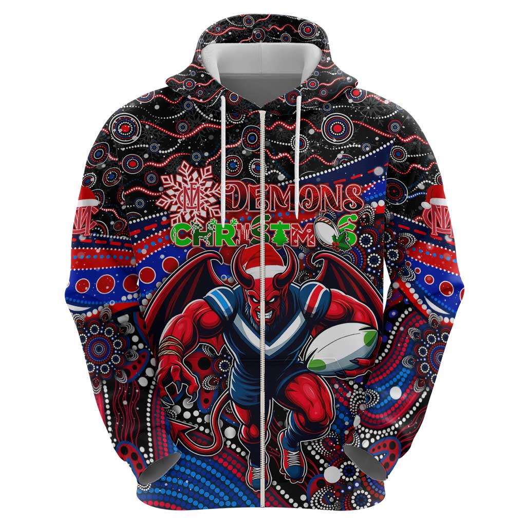 Merry Christmas AFL Demons Hoodie Aboriginal Santa Football Mascot - Vibe Hoodie Shop