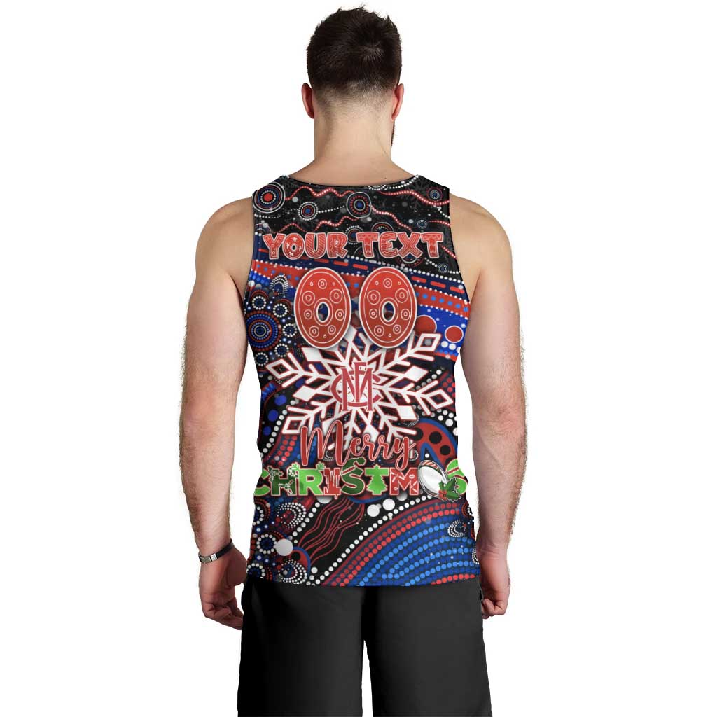 Merry Christmas AFL Demons Men Tank Top Aboriginal Santa Football Mascot - Vibe Hoodie Shop