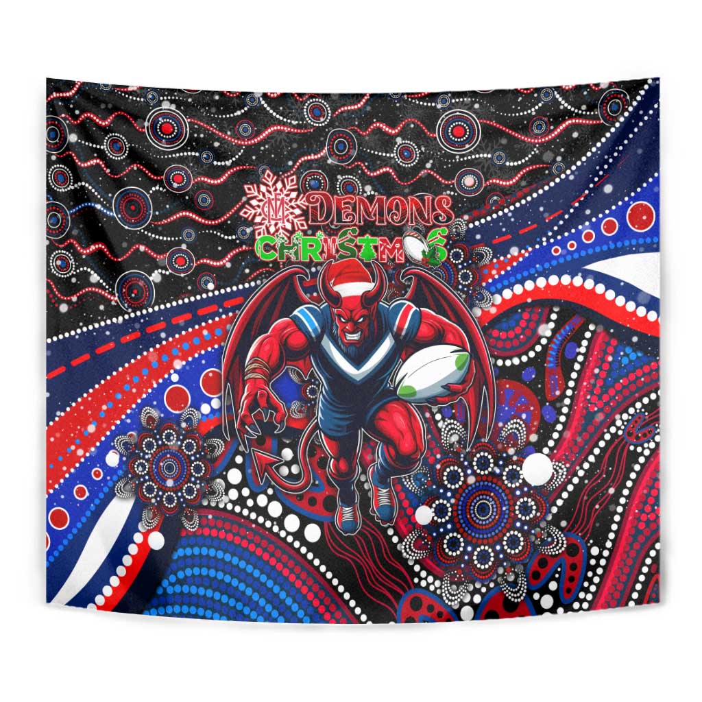 Merry Christmas AFL Demons Tapestry Aboriginal Santa Football Mascot - Vibe Hoodie Shop