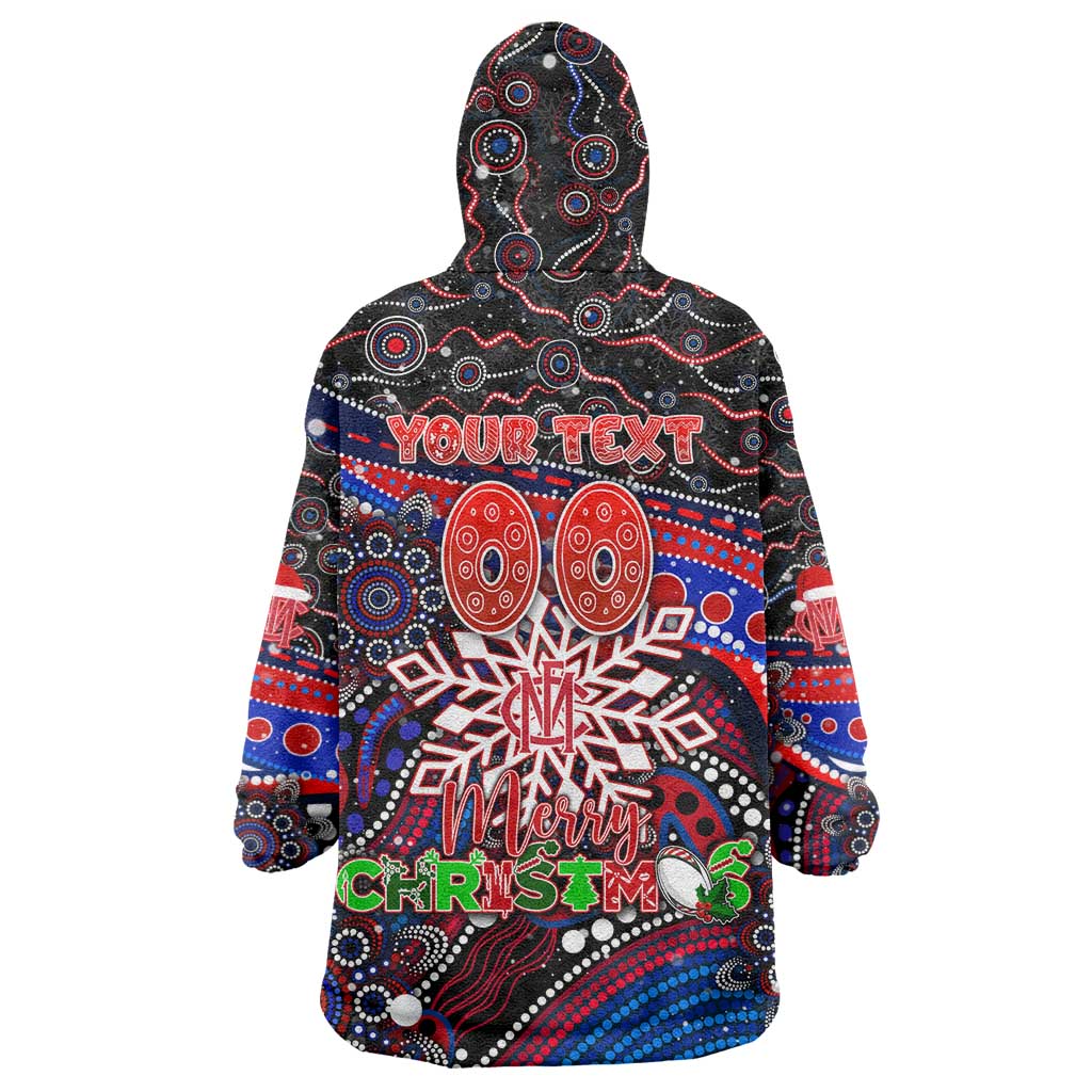 Merry Christmas AFL Demons Wearable Blanket Hoodie Aboriginal Santa Football Mascot - Vibe Hoodie Shop