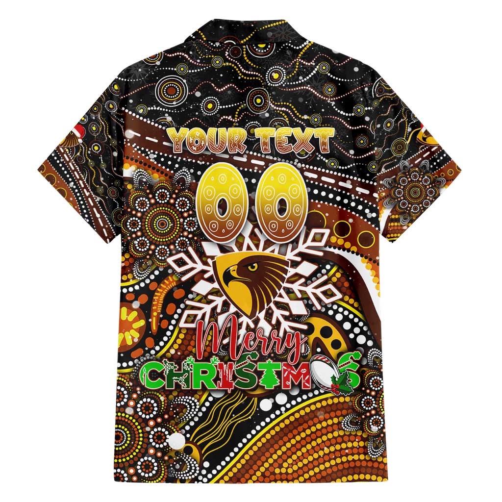 Merry Christmas AFL Hawks Hawaiian Shirt Aboriginal Santa Football Mascot - Vibe Hoodie Shop