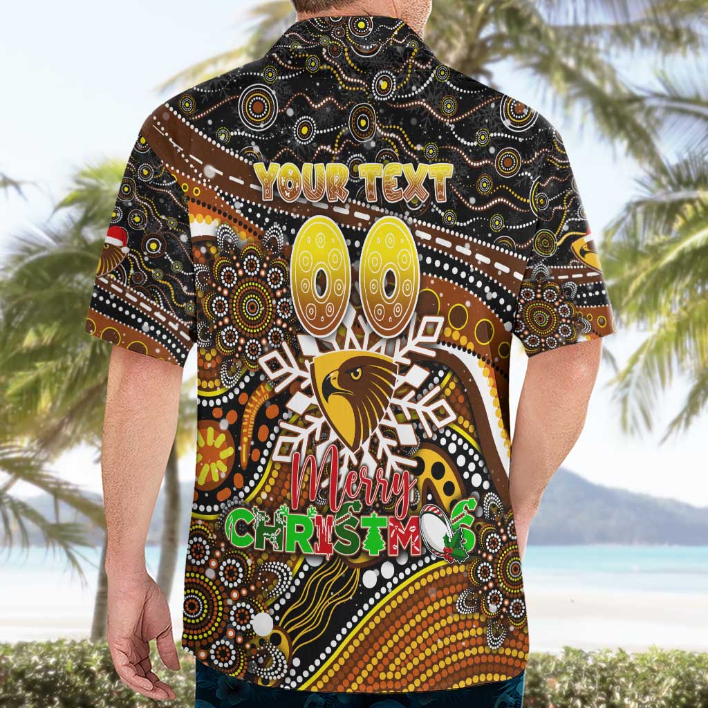 Merry Christmas AFL Hawks Hawaiian Shirt Aboriginal Santa Football Mascot - Vibe Hoodie Shop