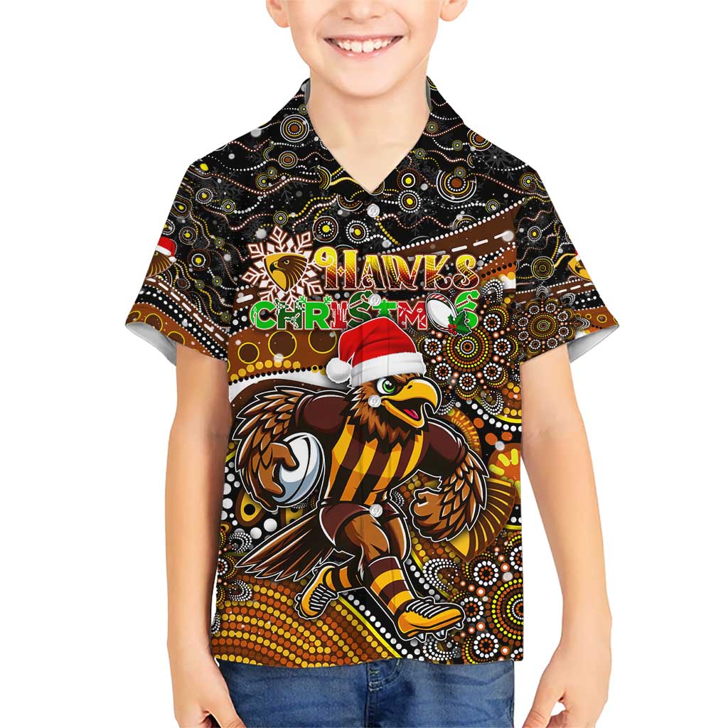 Merry Christmas AFL Hawks Hawaiian Shirt Aboriginal Santa Football Mascot - Vibe Hoodie Shop