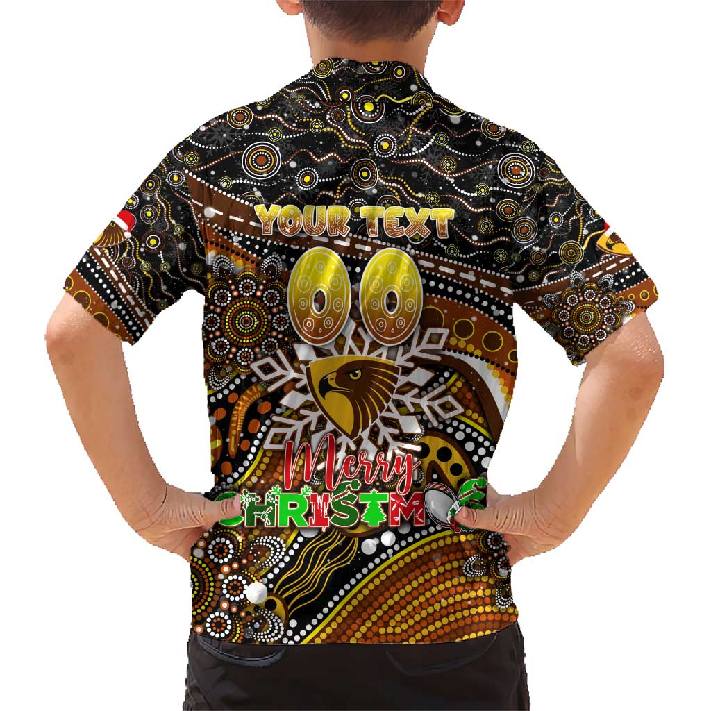 Merry Christmas AFL Hawks Hawaiian Shirt Aboriginal Santa Football Mascot - Vibe Hoodie Shop