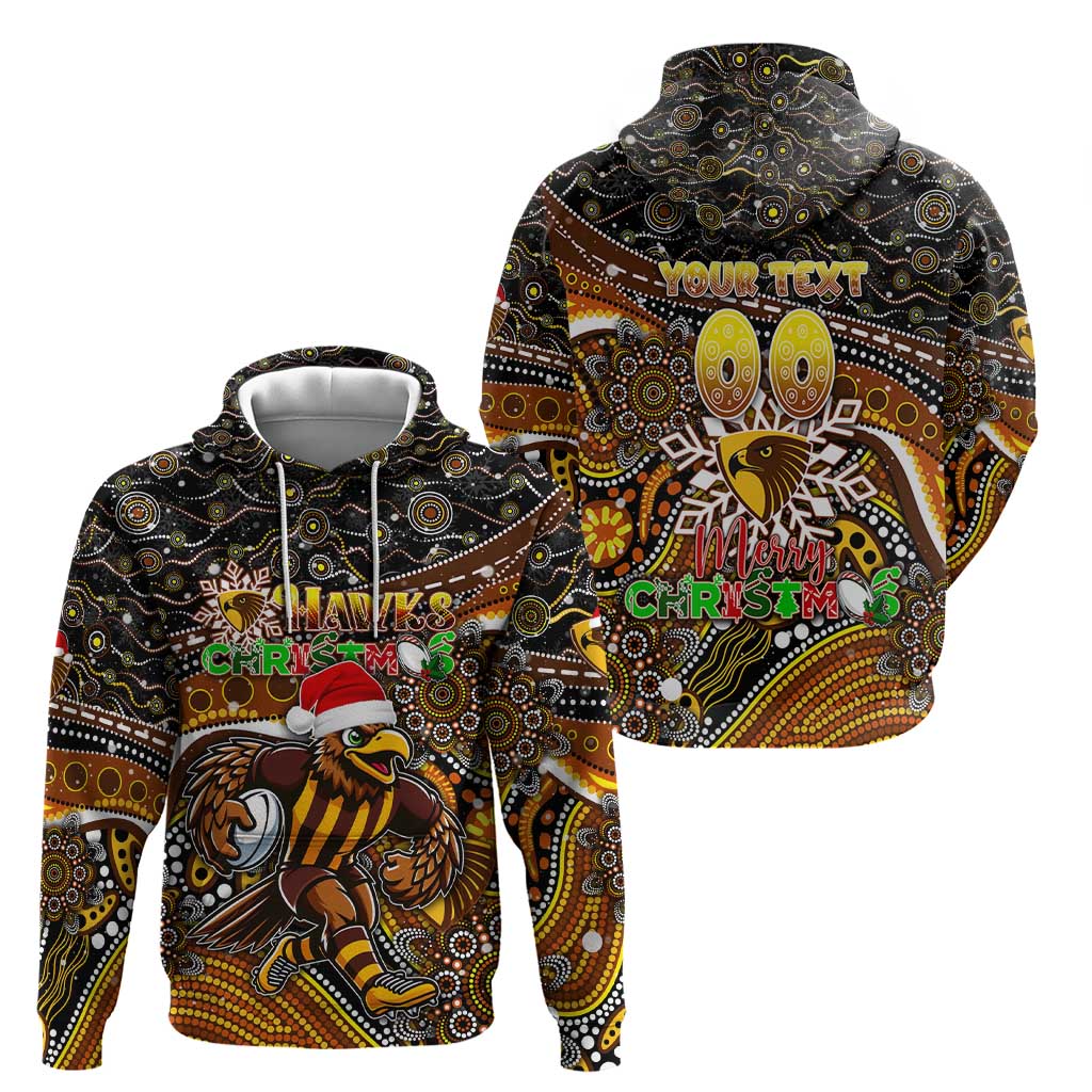 Merry Christmas AFL Hawks Hoodie Aboriginal Santa Football Mascot - Vibe Hoodie Shop