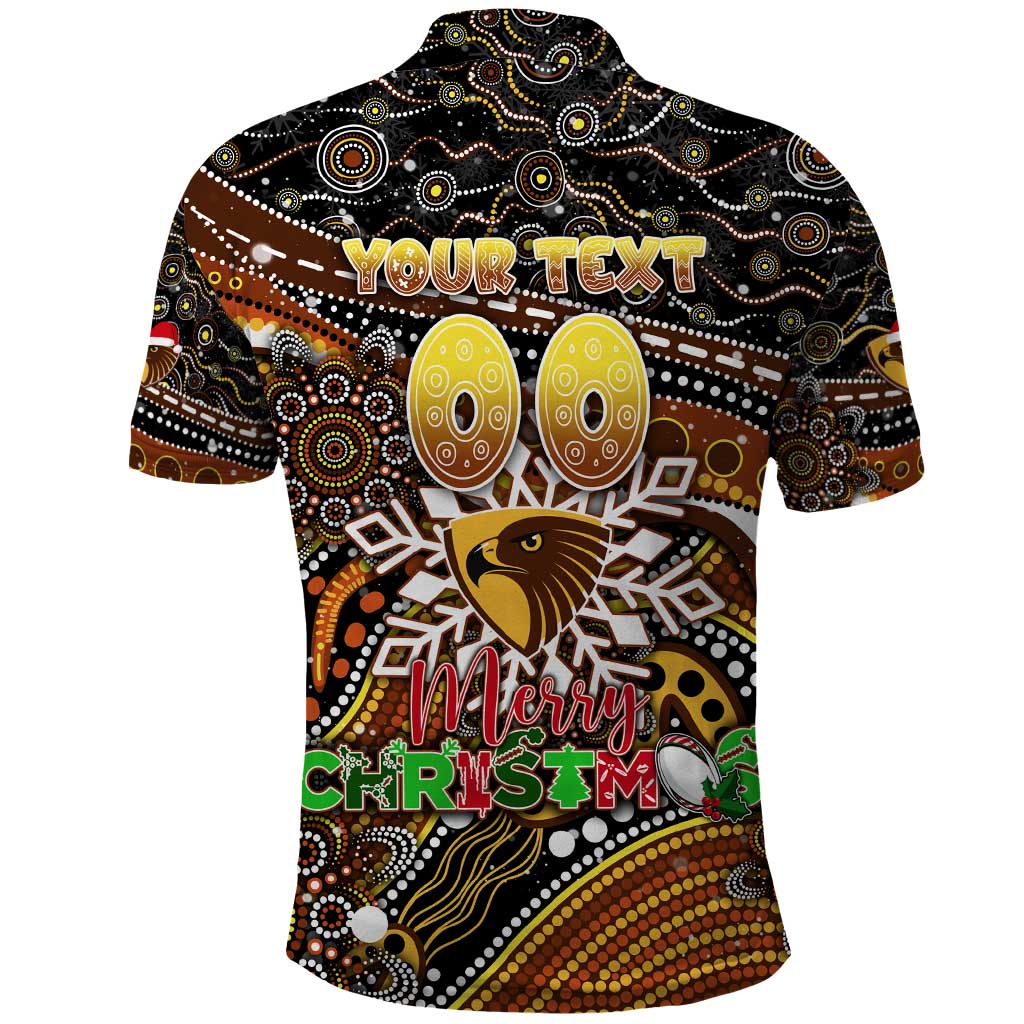 Merry Christmas AFL Hawks Polo Shirt Aboriginal Santa Football Mascot - Vibe Hoodie Shop