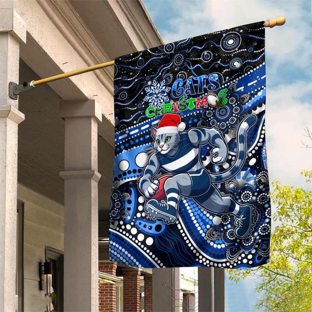 Merry Christmas AFL Cats Garden Flag Aboriginal Santa Football Mascot - Vibe Hoodie Shop