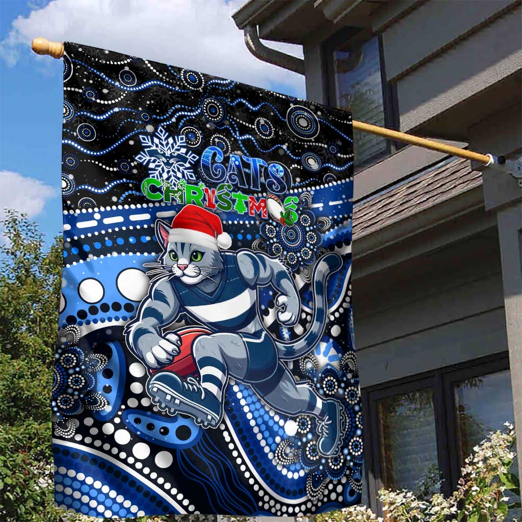 Merry Christmas AFL Cats Garden Flag Aboriginal Santa Football Mascot - Vibe Hoodie Shop