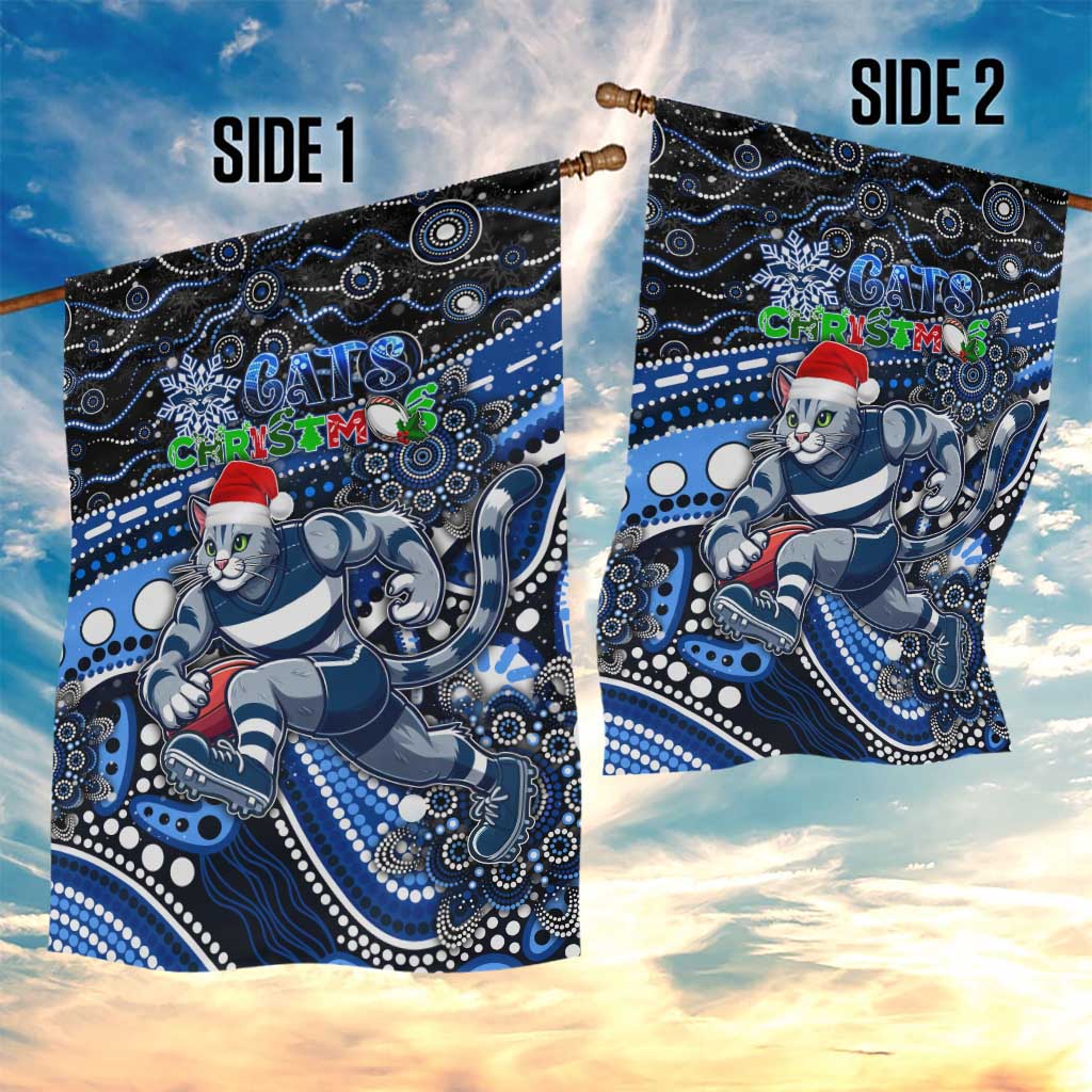 Merry Christmas AFL Cats Garden Flag Aboriginal Santa Football Mascot - Vibe Hoodie Shop