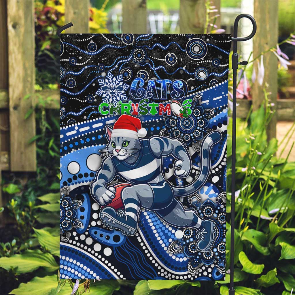 Merry Christmas AFL Cats Garden Flag Aboriginal Santa Football Mascot - Vibe Hoodie Shop