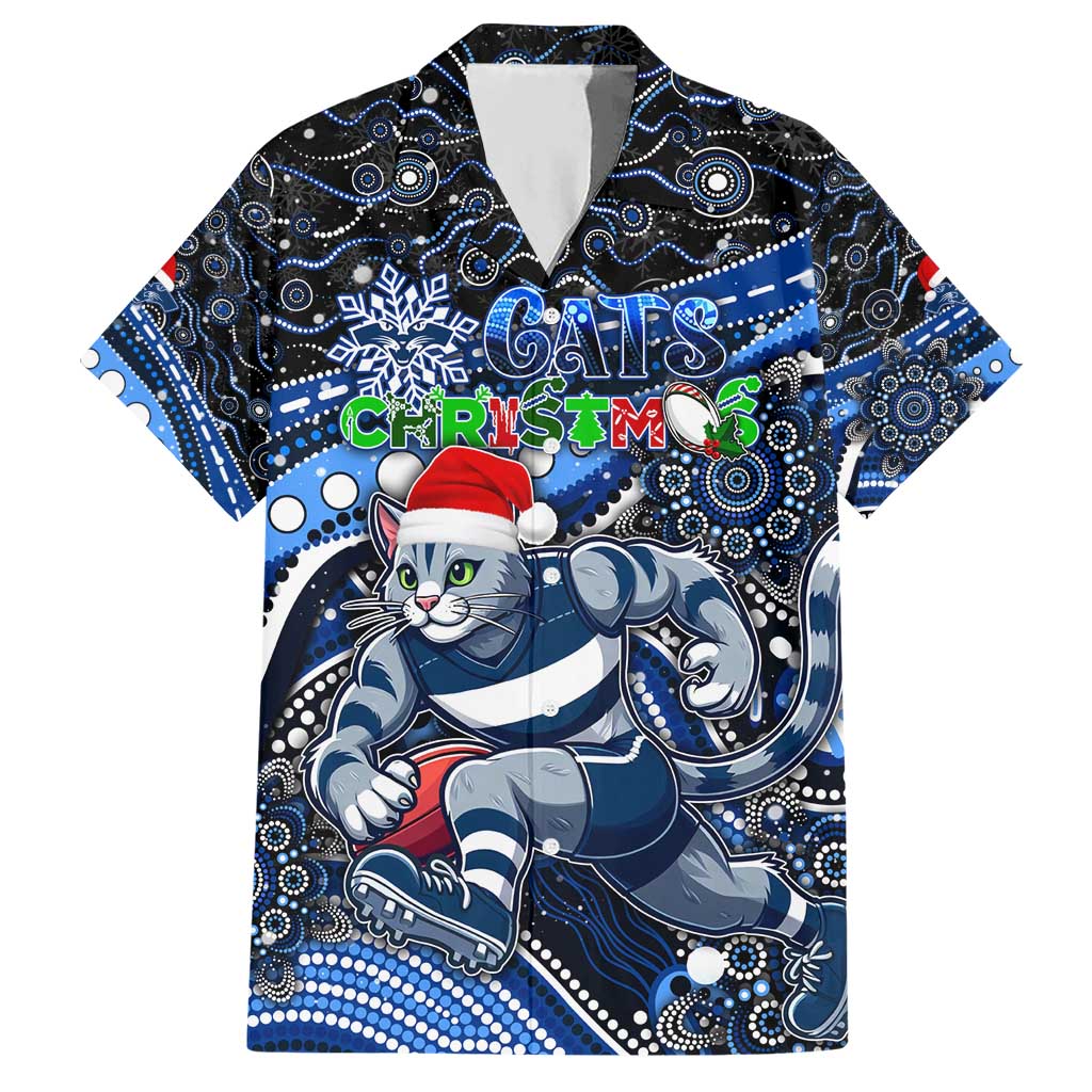 Merry Christmas AFL Cats Hawaiian Shirt Aboriginal Santa Football Mascot - Vibe Hoodie Shop