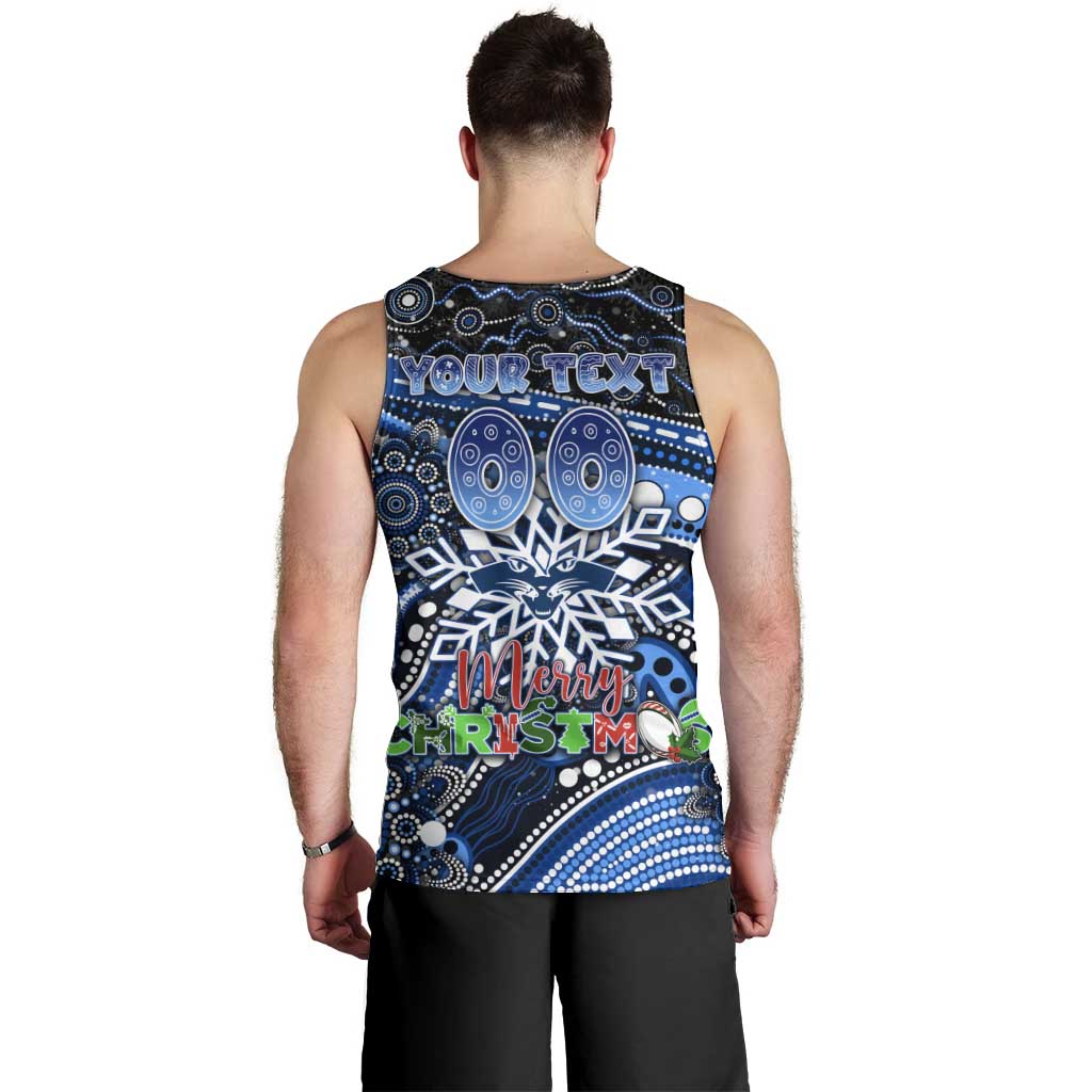 Merry Christmas AFL Cats Men Tank Top Aboriginal Santa Football Mascot - Vibe Hoodie Shop