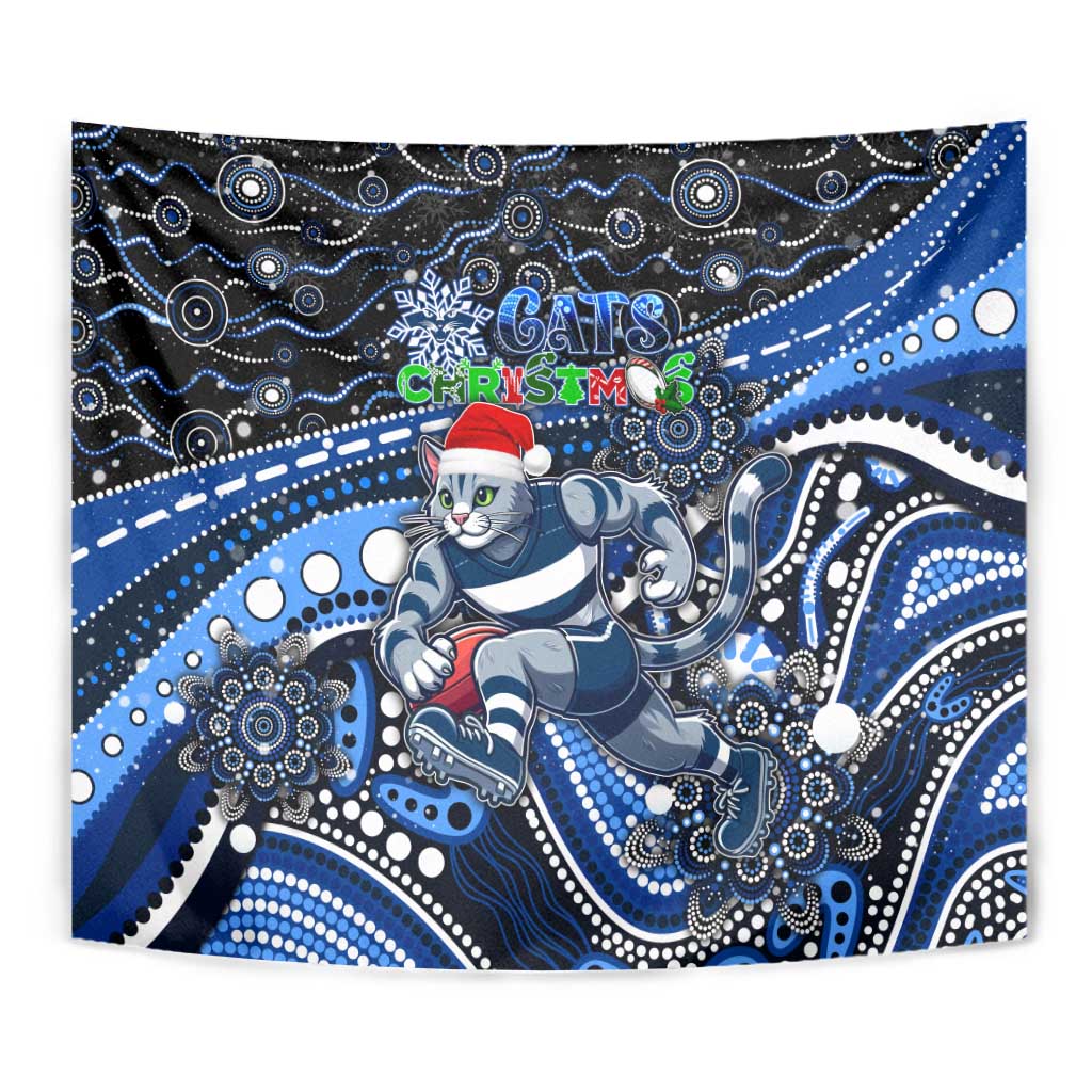 Merry Christmas AFL Cats Tapestry Aboriginal Santa Football Mascot - Vibe Hoodie Shop