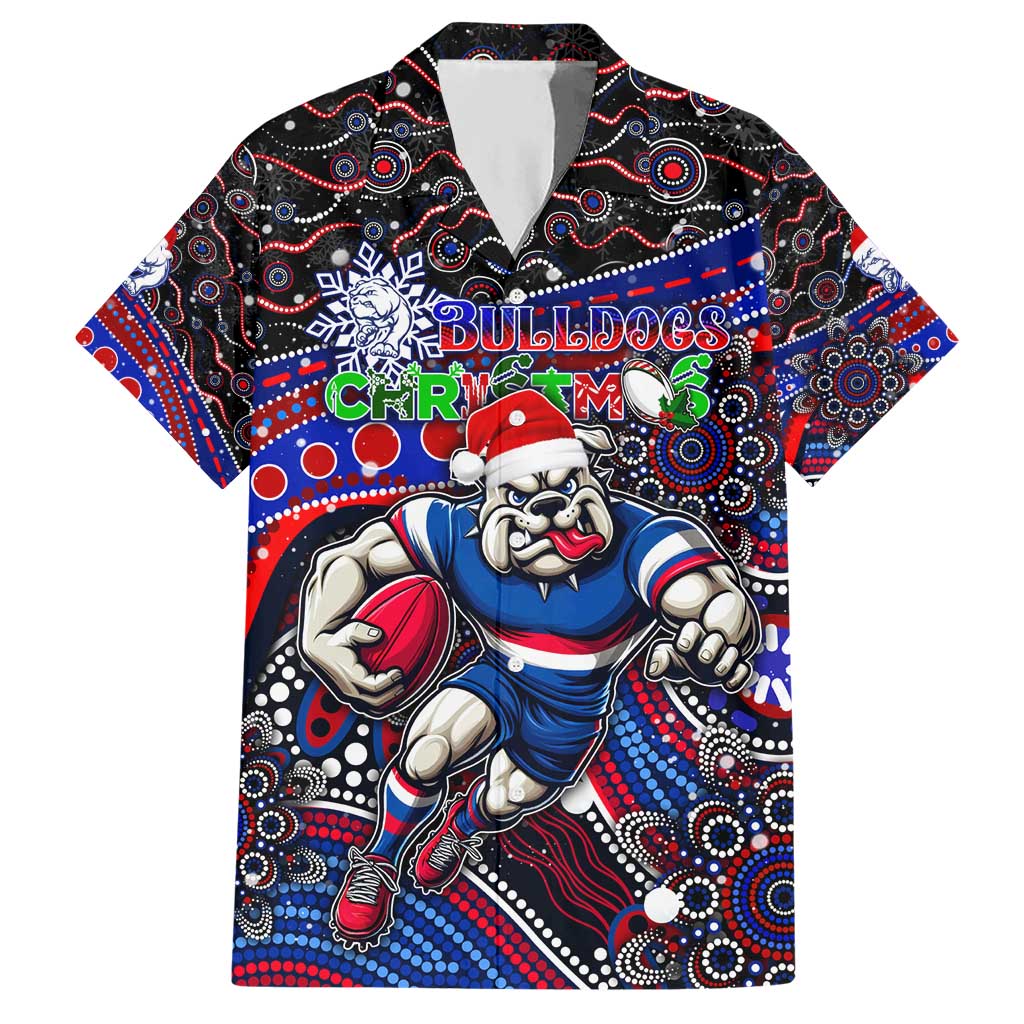 Merry Christmas AFL Bulldogs Hawaiian Shirt Aboriginal Santa Football Mascot - Vibe Hoodie Shop